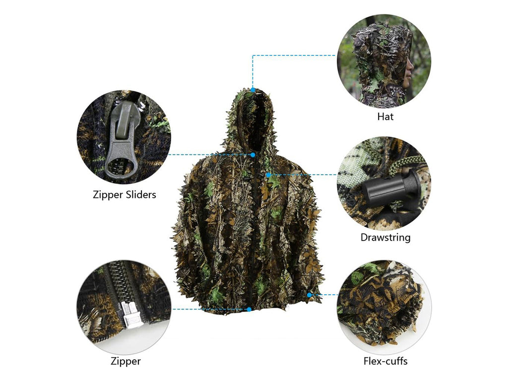 Outdoor Camo Ghillie Suit 3D Leafy Camouflage Clothing